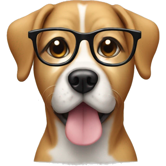 Dog with glasses emoji