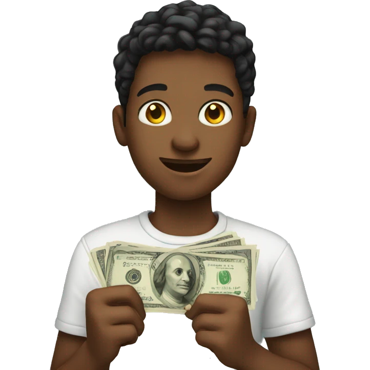 teen holding cash emoji