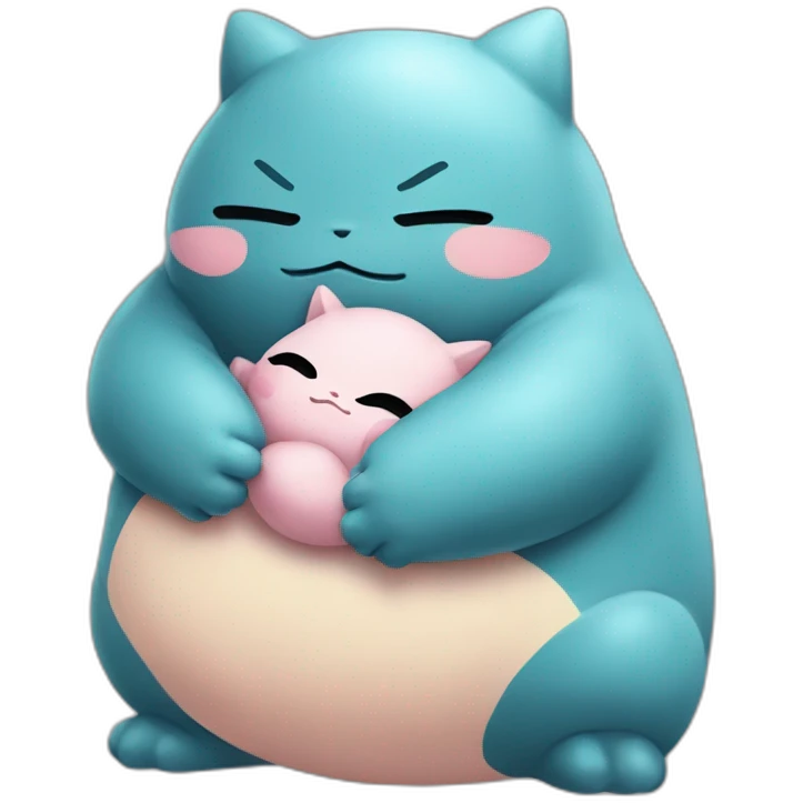 snorlax hugging Jigglypuff emoji
