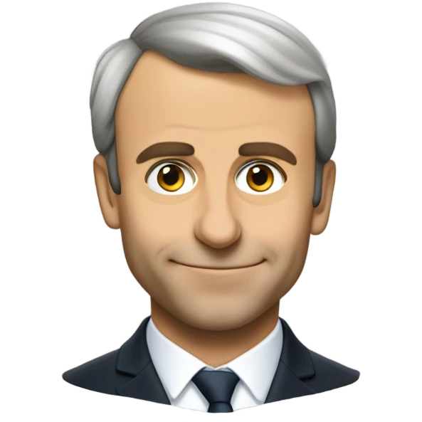 Emanuel Macron qui fait un bisous emoji