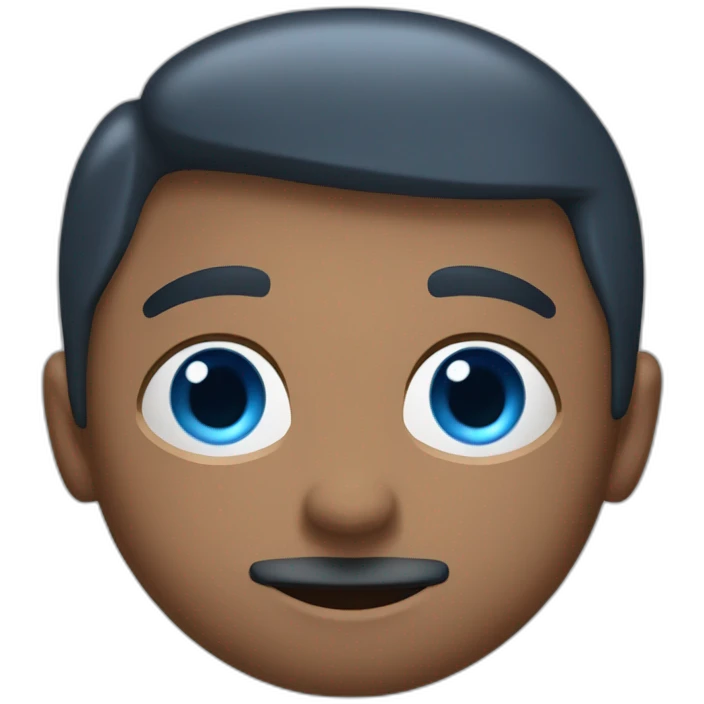 Homme brun yeux bleu qui fait cœur avec ses mains emoji