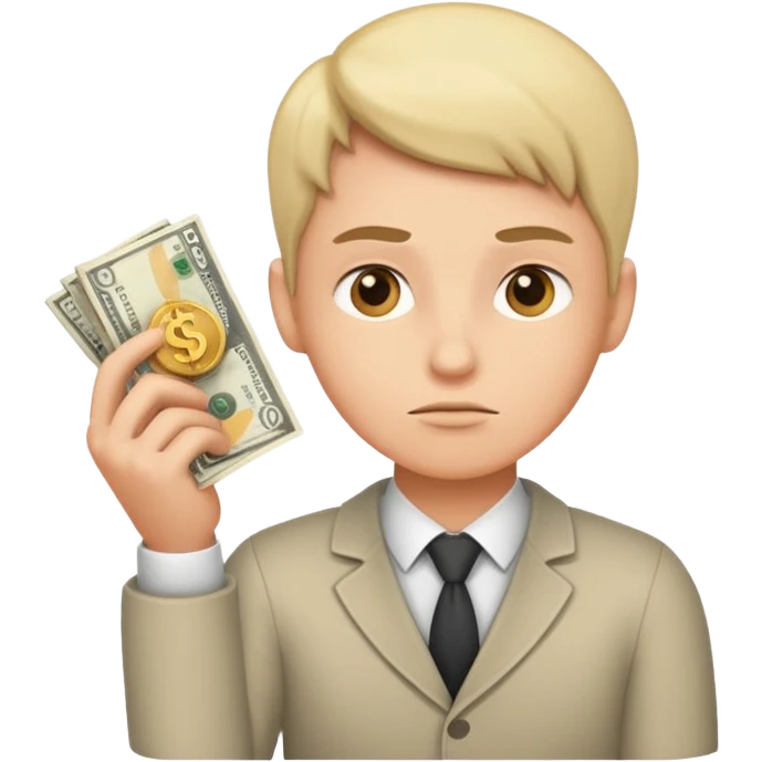 ambitious thinking about moneyemoji emoji