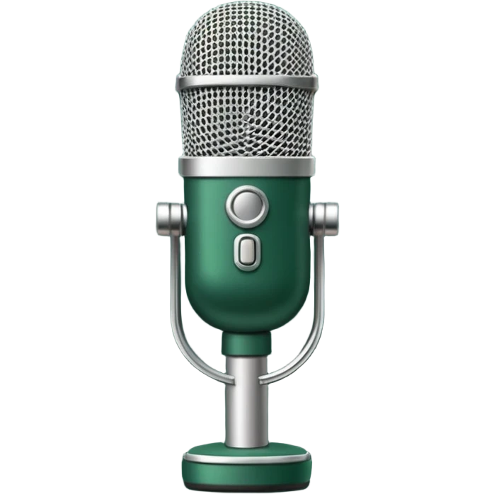 microphone dark green with white details, concise design emoji