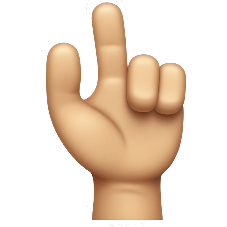 three finger emoji that looks like high five emoji with the thumbs up, index finger and middle finger up emoji
