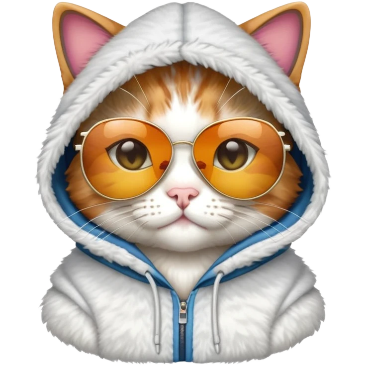 Cat wearing Hoodie and sunglasses  emoji