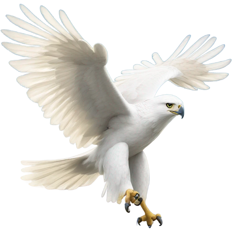 Soaring white hawk emoji
