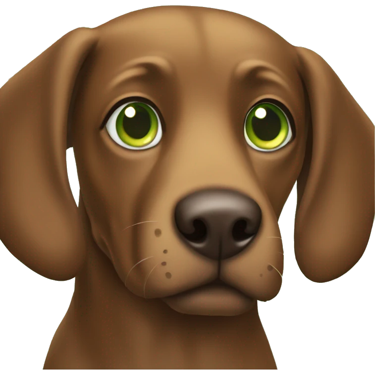 Brown dog with green eyes  emoji