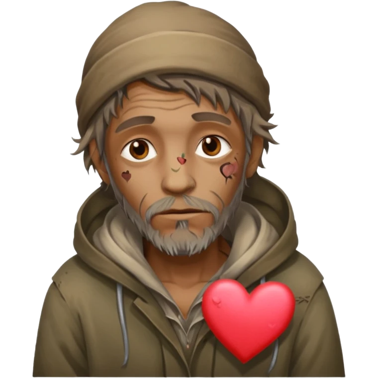 Homeless man with Valentine’s Day decor smelly and ugly  emoji