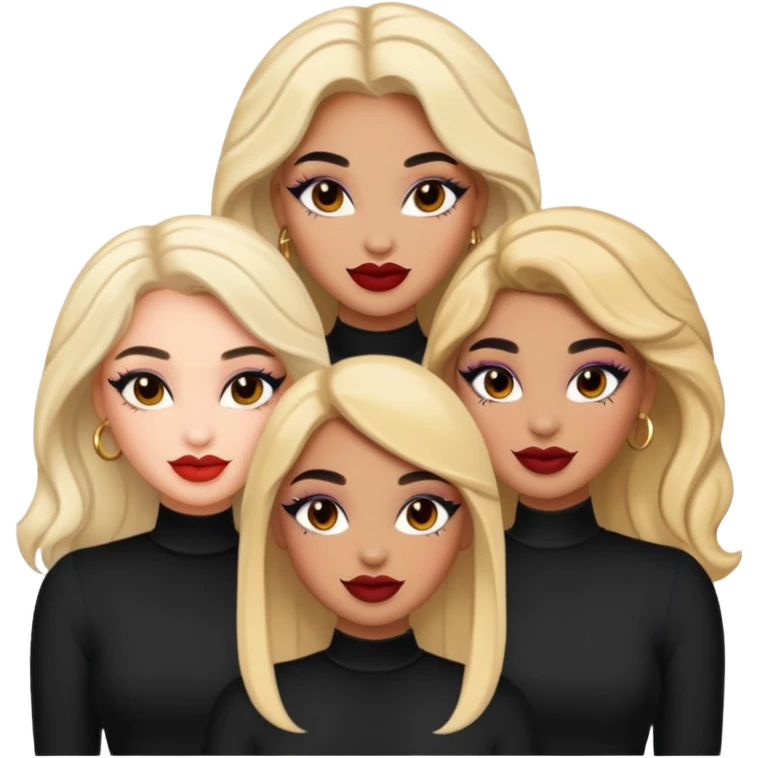 Boujy baddie best friends happy, trendy heavy makeup emoji