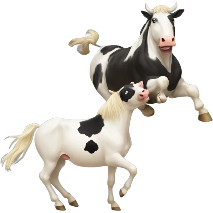 Horse and cow dancing  emoji