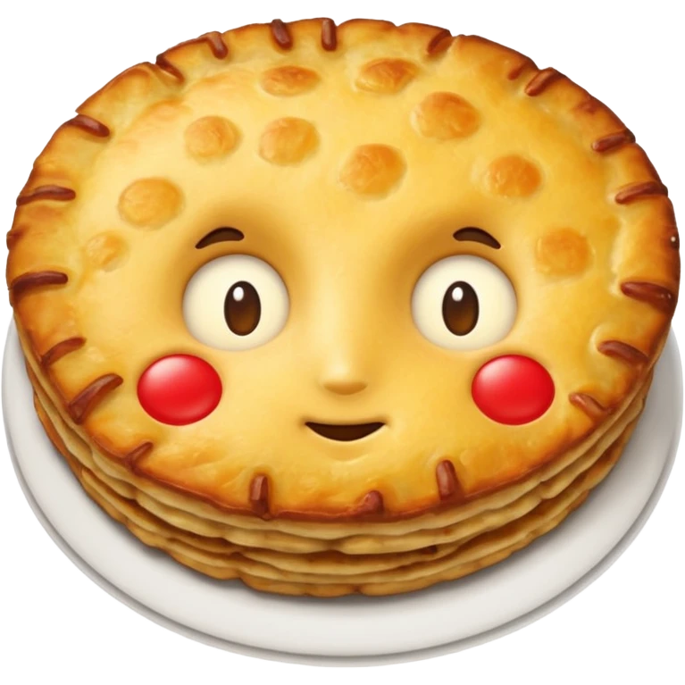 emoji of a Swiss rösti, round, golden and crispy emoji
