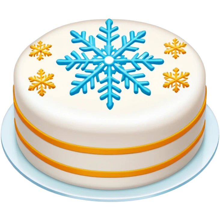 Snowflake cake thin round transparent dessert, simplified emoji style with bold outlines and bright colors, cartoon style Xuehua Gao Suzhou specialty emoji