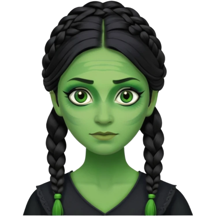 wicked elphaba cynthia  one_sided braid black hair  emoji