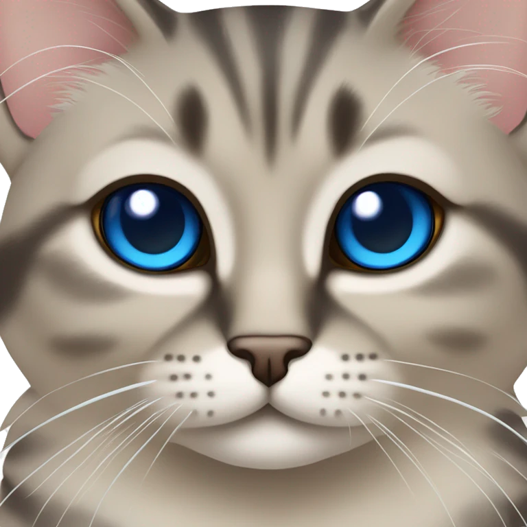 un chat siamois croisé tabby au yeux bleu emoji