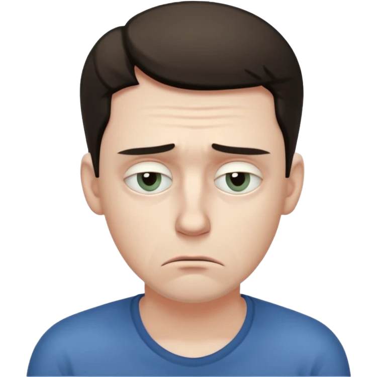 sad man thinking about money emoji