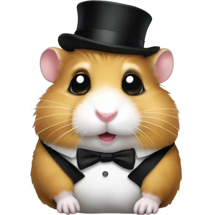 a hamster with a black tie emoji