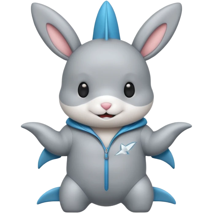 Bunny rabbit in a shark suit emoji