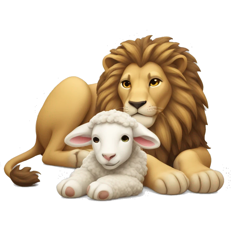 lion and lamb laying down emoji