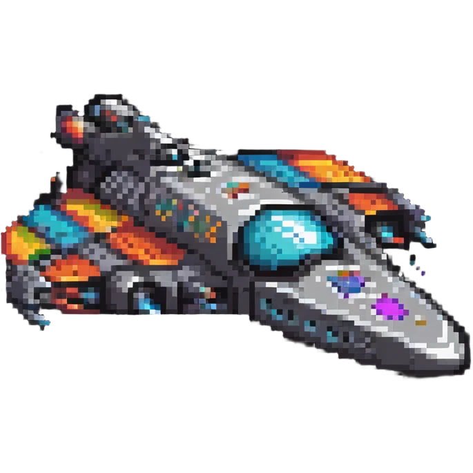 retro space cruiser with rounded edges and colorful details emoji