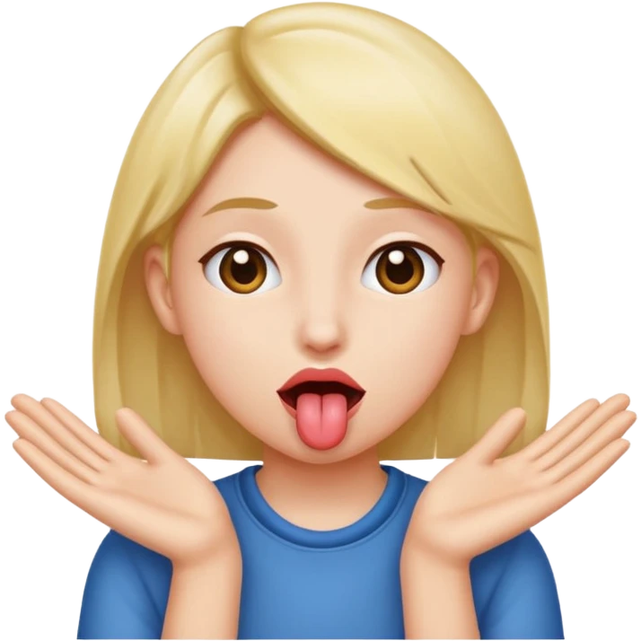 face with tongue out and hands to side of face emoji