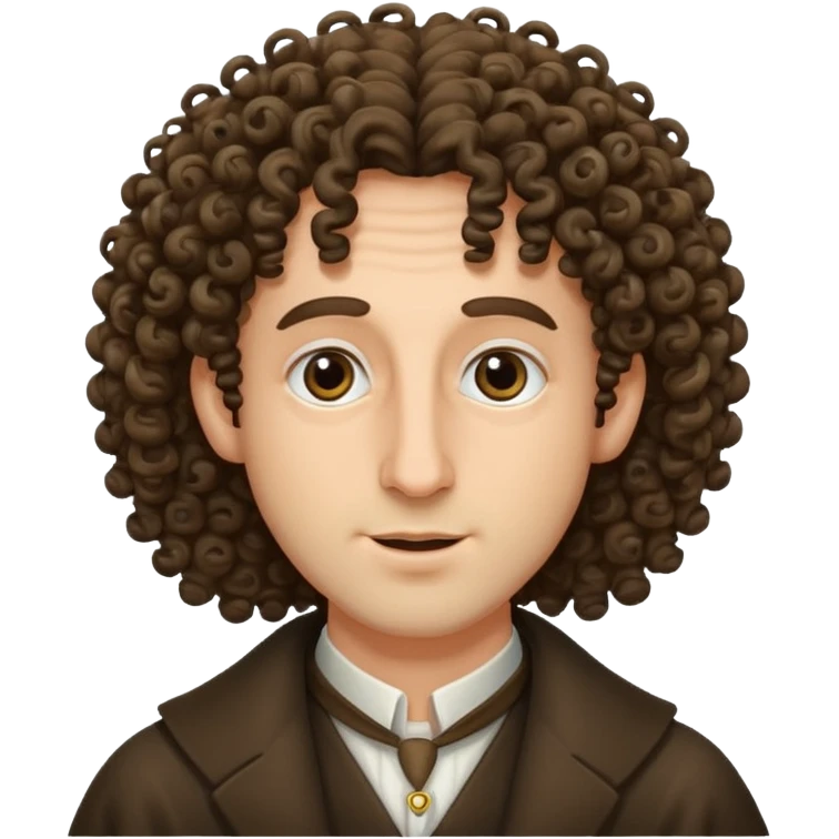 A jew with curly hair long straight nose  emoji