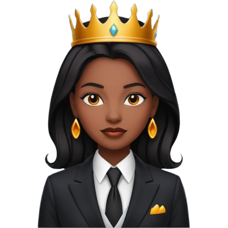 black queen with suit emoji