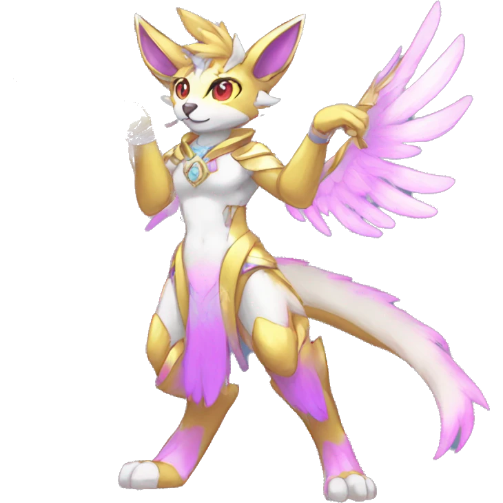 Anthro Sona Colorful Godly Celestial Shiny Fakemon Full Body emoji