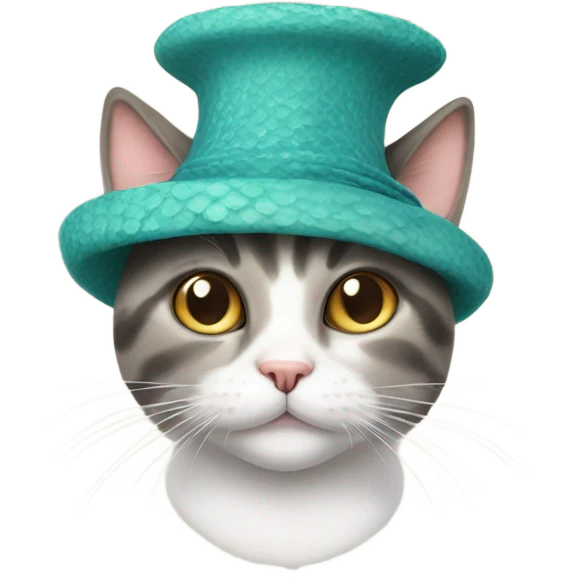 Cat with fish hat emoji