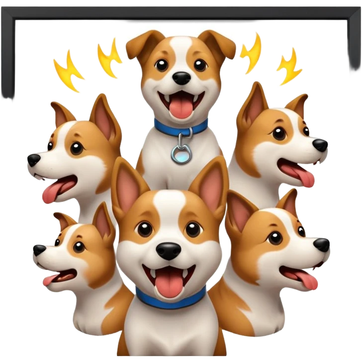 Dogs barking what’s going on emoji