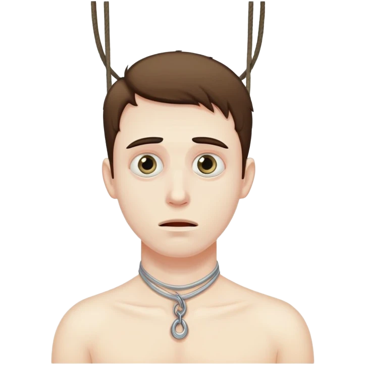 A guy dead by hanging by the neck. X’d eyes. emoji