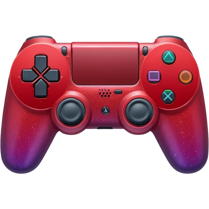 red ombre PlayStation console with glitter emoji