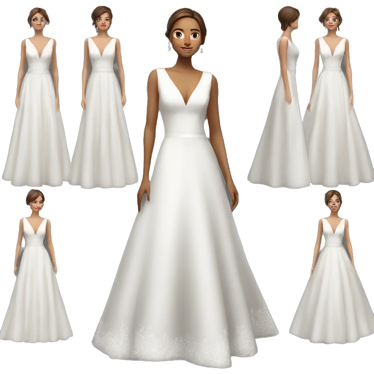 V neck wedding dress a-line emoji