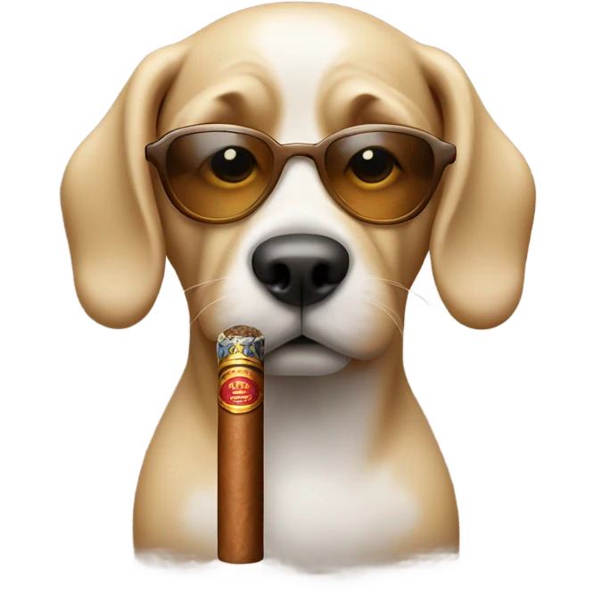 Dog smoking a cigar  emoji