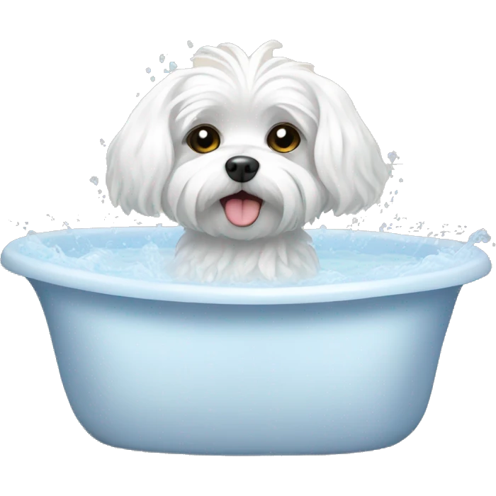 Maltese take the bath emoji