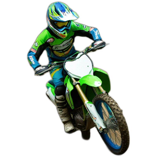 Moto cross verte emoji