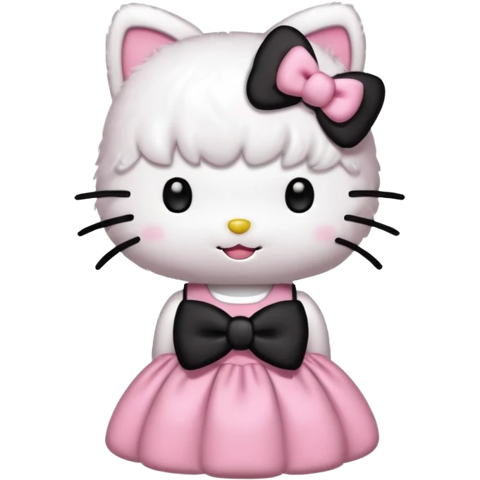 hello kitty with a black bow emoji