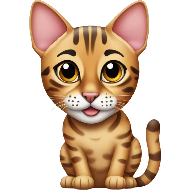 bengal cat with heart shaped eyes  emoji