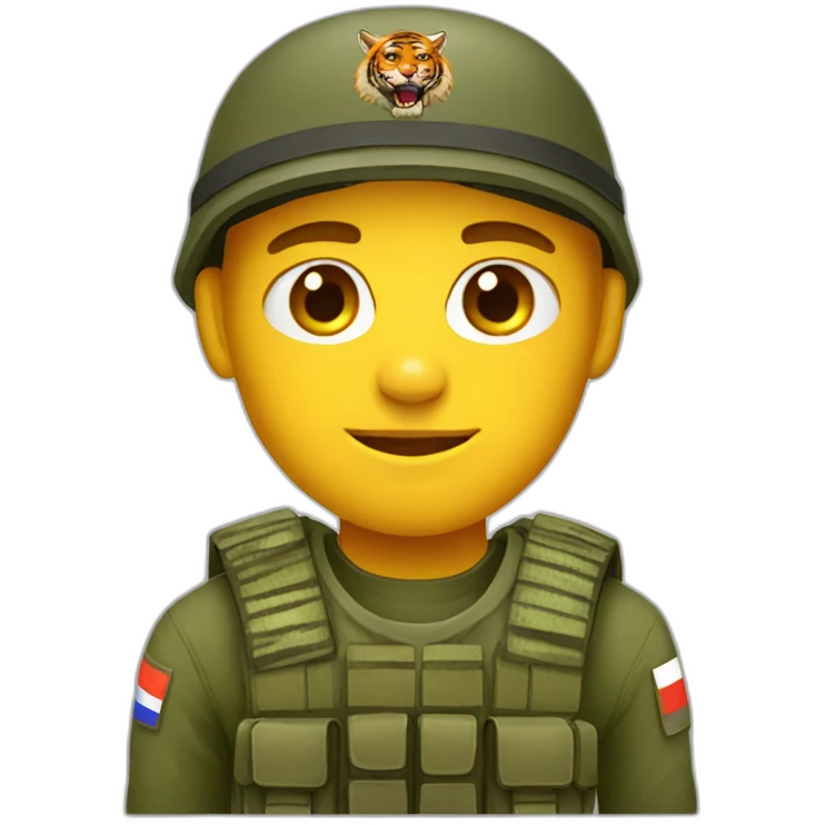 Tiger Russia Soldier emoji