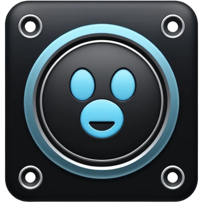 Parlante negro combinado con celeste emoji