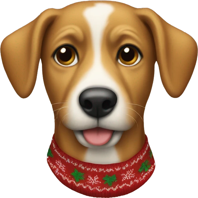 dog wearing a christmas sweater emoji