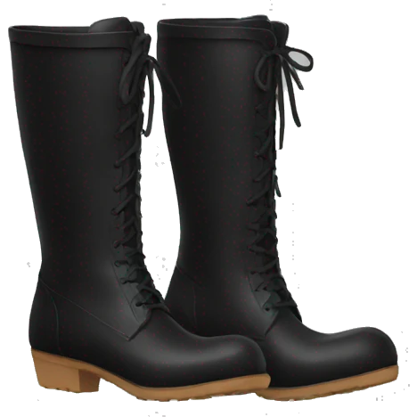 a pair of Black vinyl long boots emoji