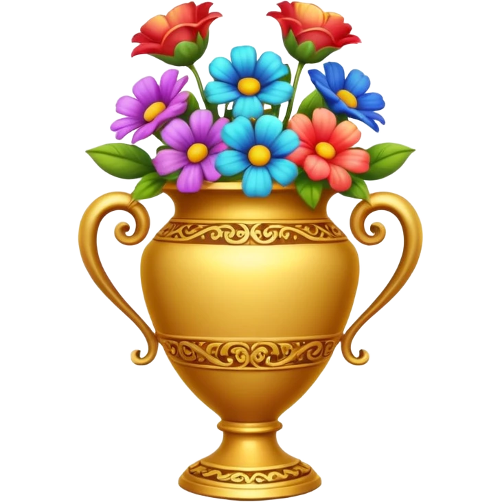 Golden vase with flowers  emoji