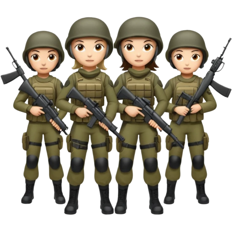 Warzone soldiers with 1 girl soldier emoji