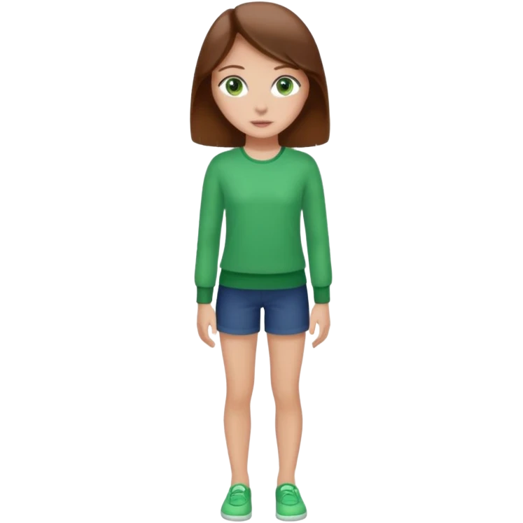 fille  en entier cheveux bruns long et lisse emoji