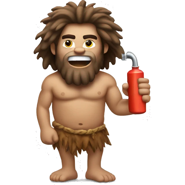 Caveman pumping gas emoji