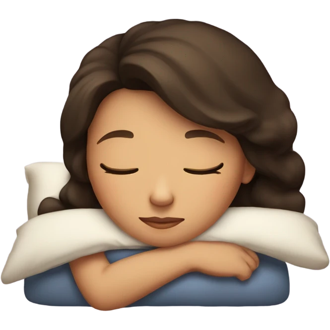 Brunette girl sleeping emoji