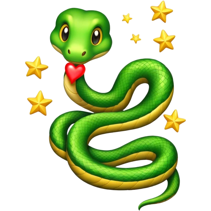 Snake with stars and hearts  emoji