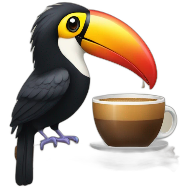 toucan with coffee emoji
