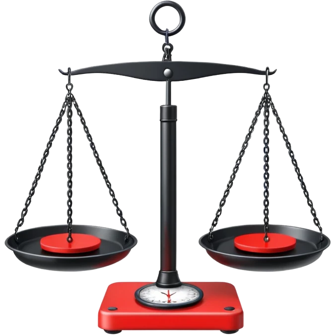 Hanging Balance Scale red black  emoji
