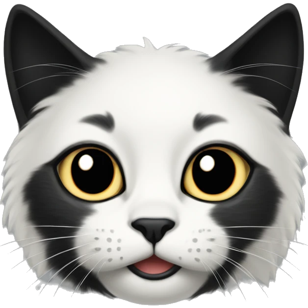half Black and half white long hair cat with black spot on muzzle emoji